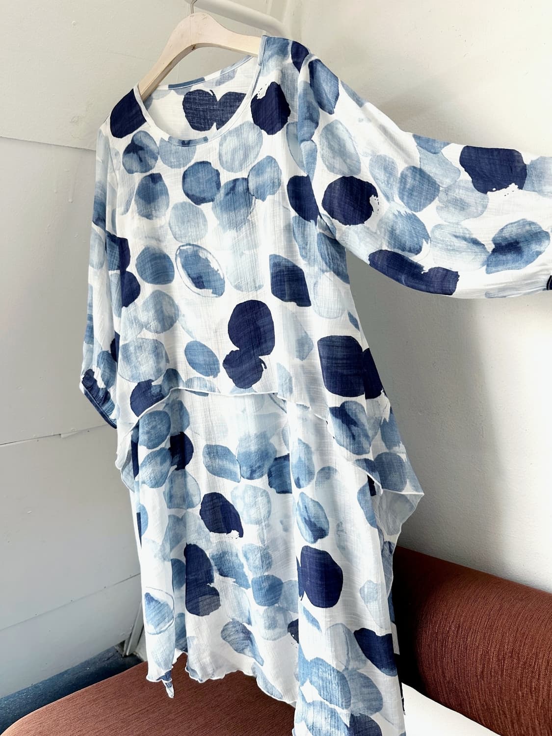 Rayon blend sheer design panel onepiece  상품이미지2