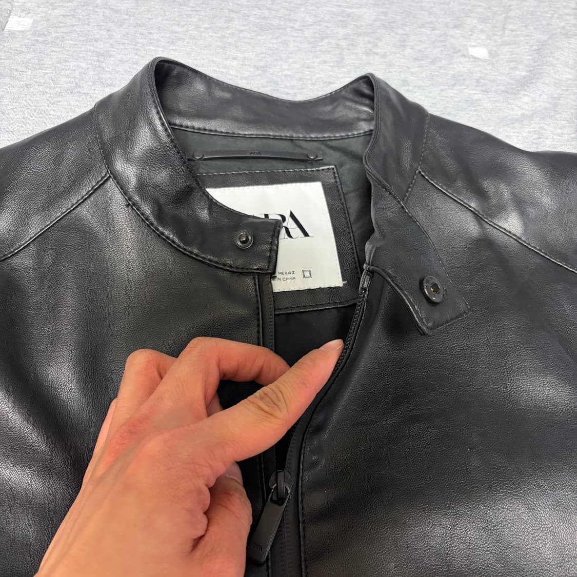 [L] 자라 차이나카라 레더 자켓 상품이미지5