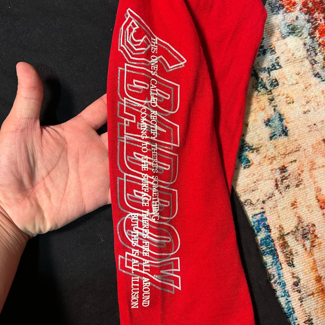 [M] 배드보이 글로시 프린팅 레이어드 롱슬리브 상품이미지3