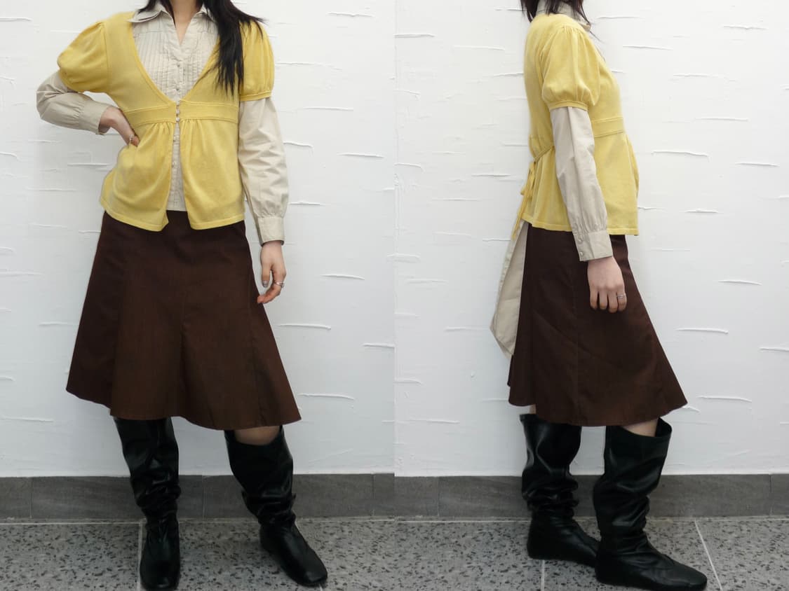 butter yellow tie-back cardigan 상품이미지2