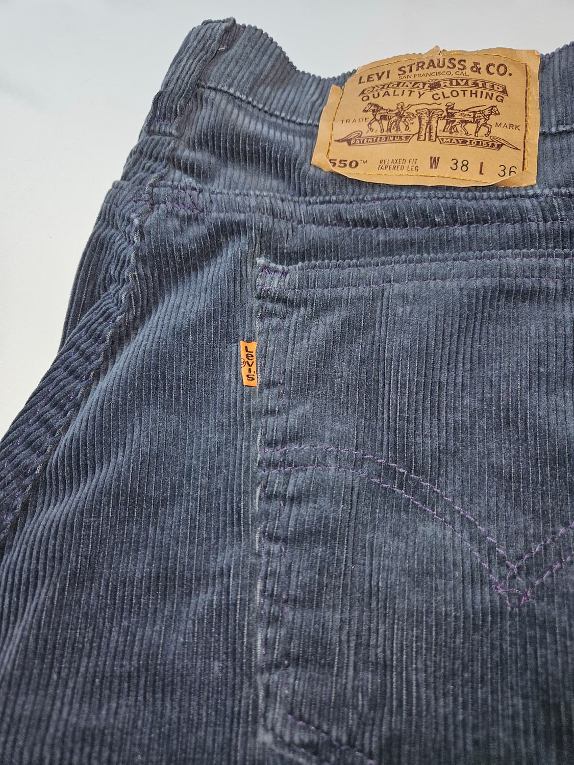 90s 리바이스 550 오렌지탭 코듀로이 팬츠 빈티지 38 상품이미지3