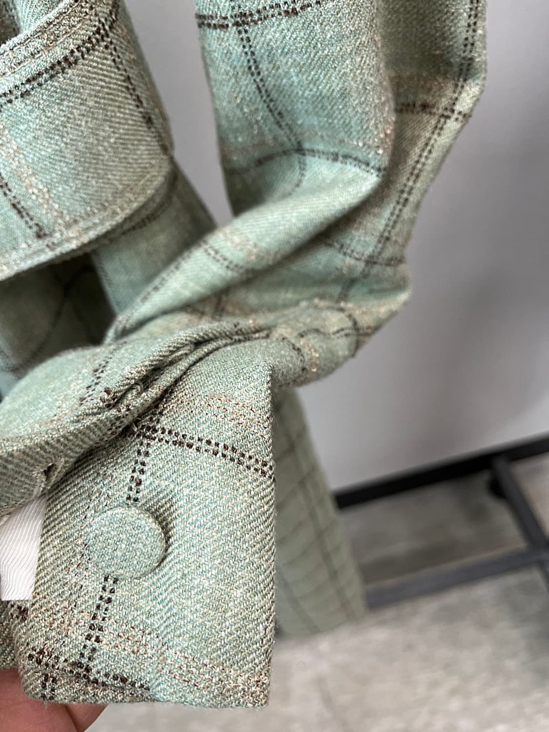 여) 분더샵 체크 린넨 트렌치코트 상품이미지5