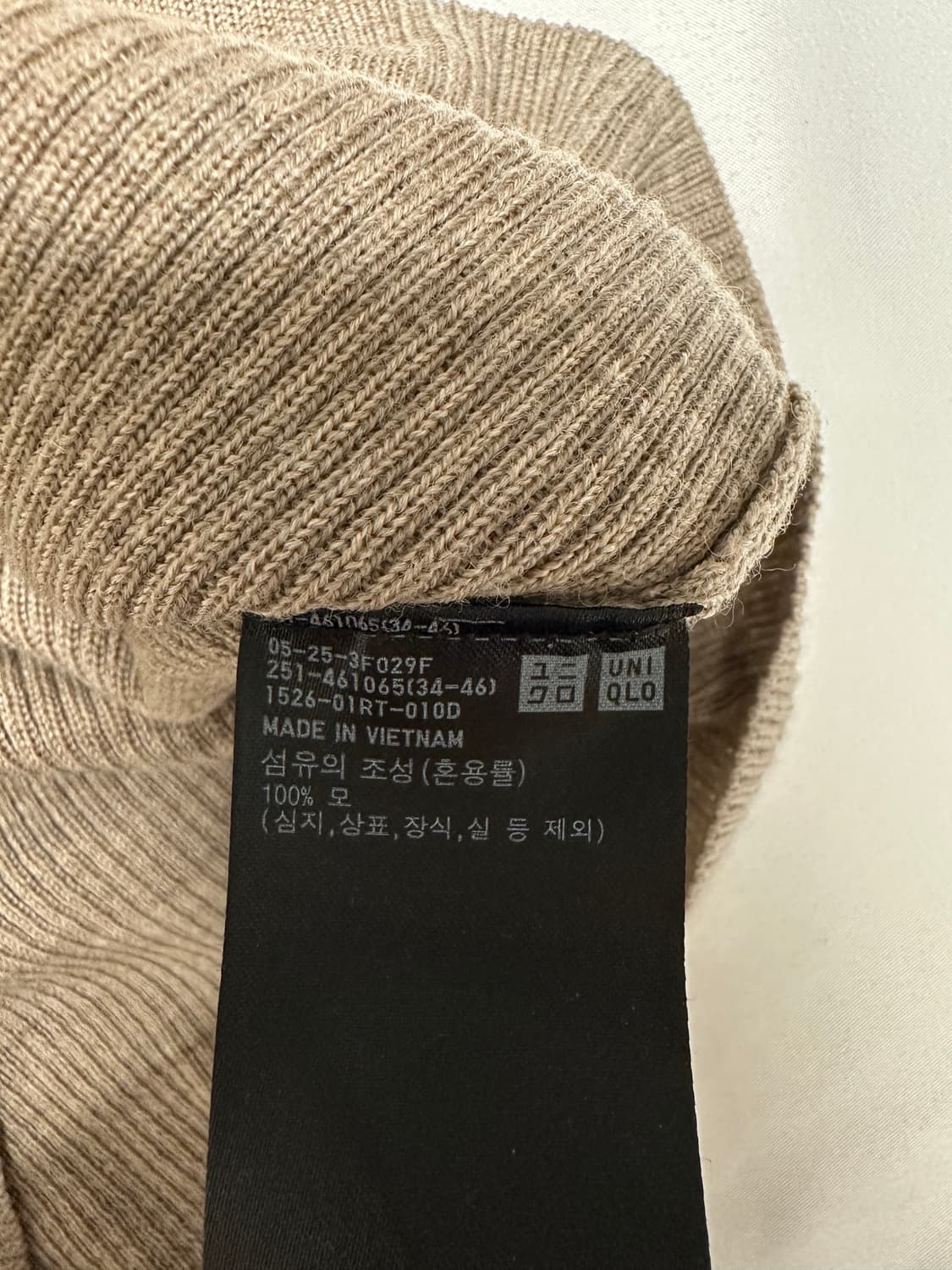 유니클로 메리노울 터틀넥 베이지 S 상품이미지2