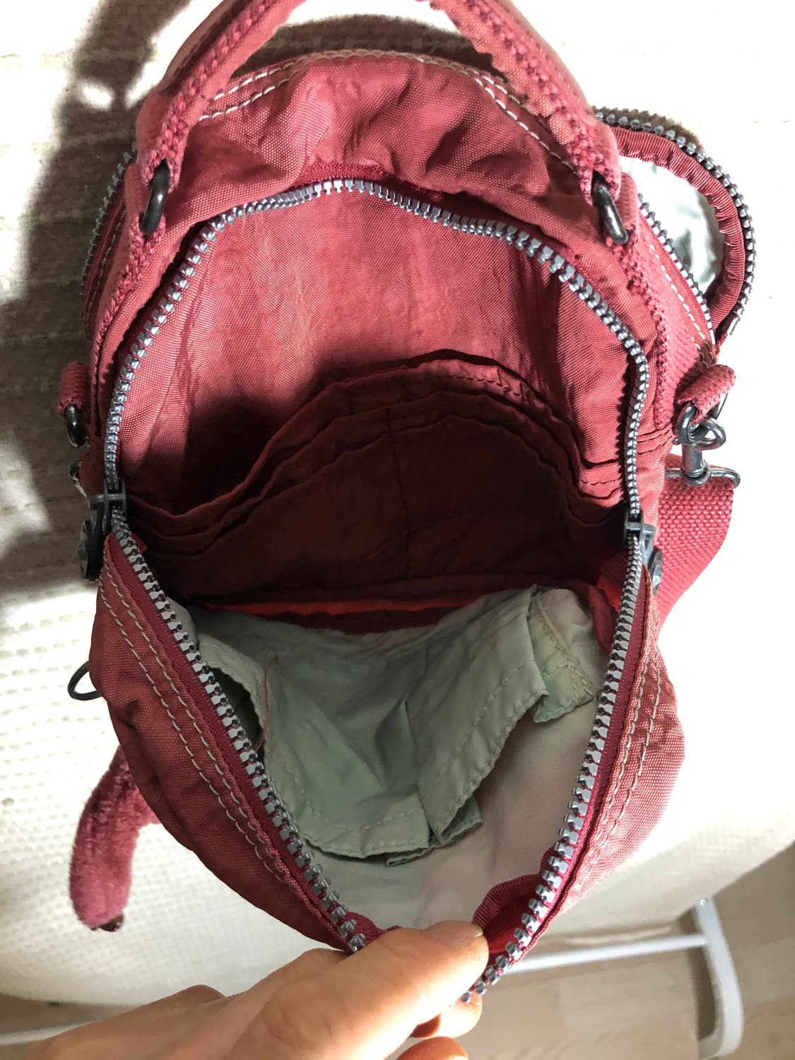 빈티지 키플링 Y2K 나일론 파스텔 핑크 미니 크로스백 여행가방 상품이미지3