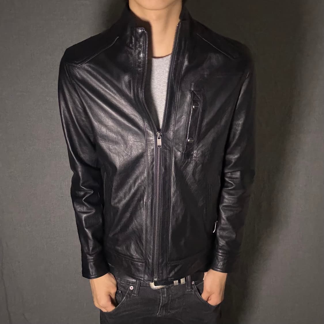 lamb skin leather jacket 상품이미지1