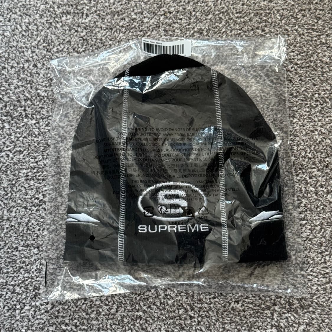 슈프림 레이싱 패널 비니 블랙 상품이미지3