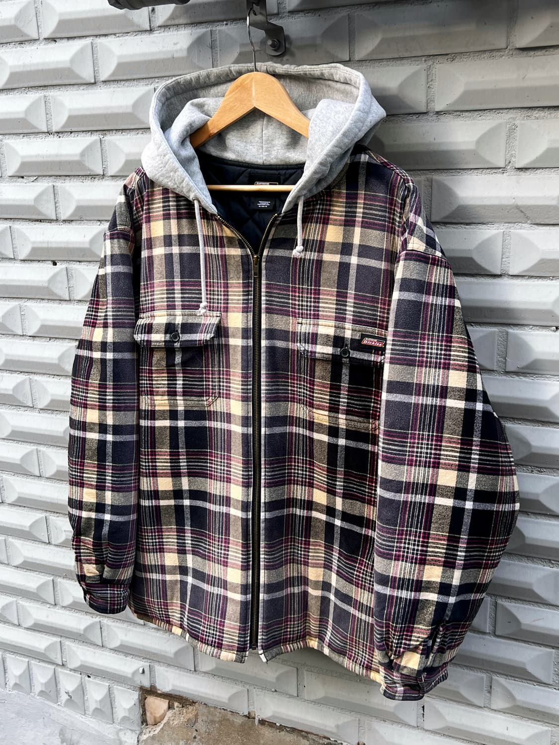 Supreme x Dickies Plaid Hooded Zip Up Sh 상품이미지1