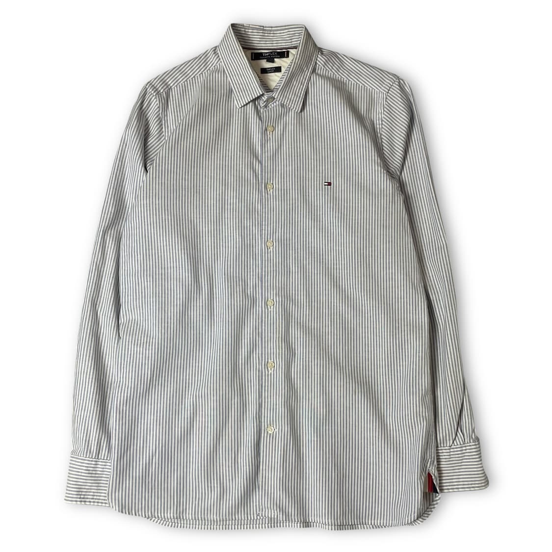 타미힐피거 자수로고 블루 스트라이프 긴팔 셔츠 슬림핏 M 상품이미지1