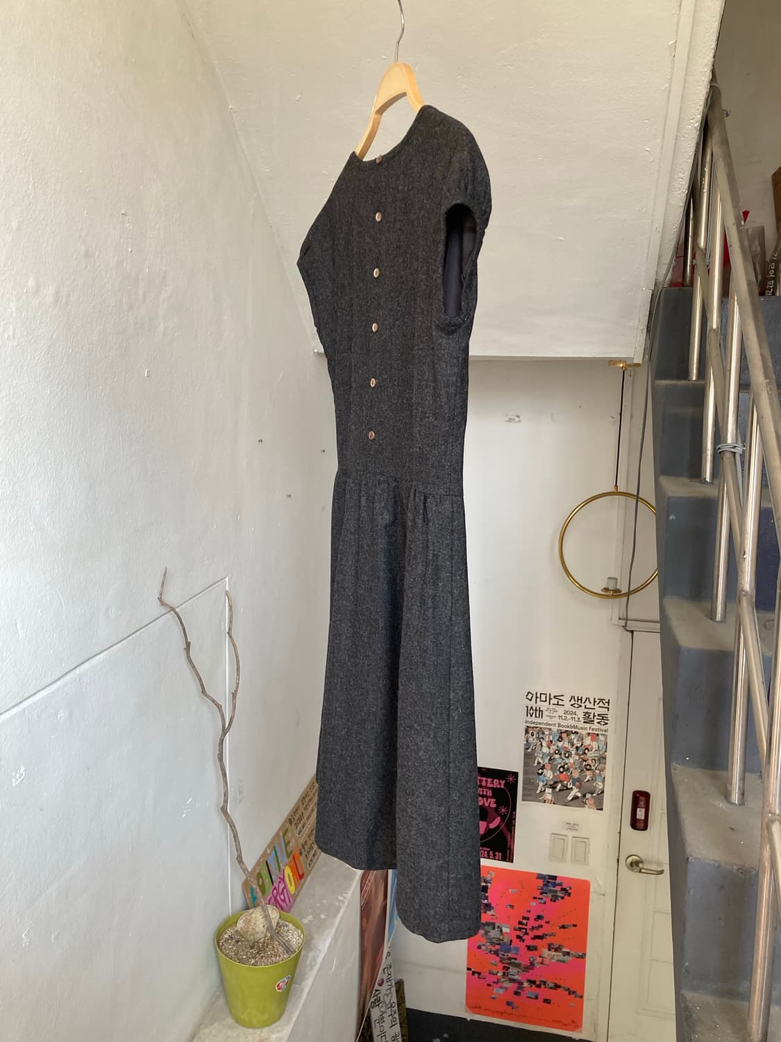 차콜 리본 미니 원피스 상품이미지7