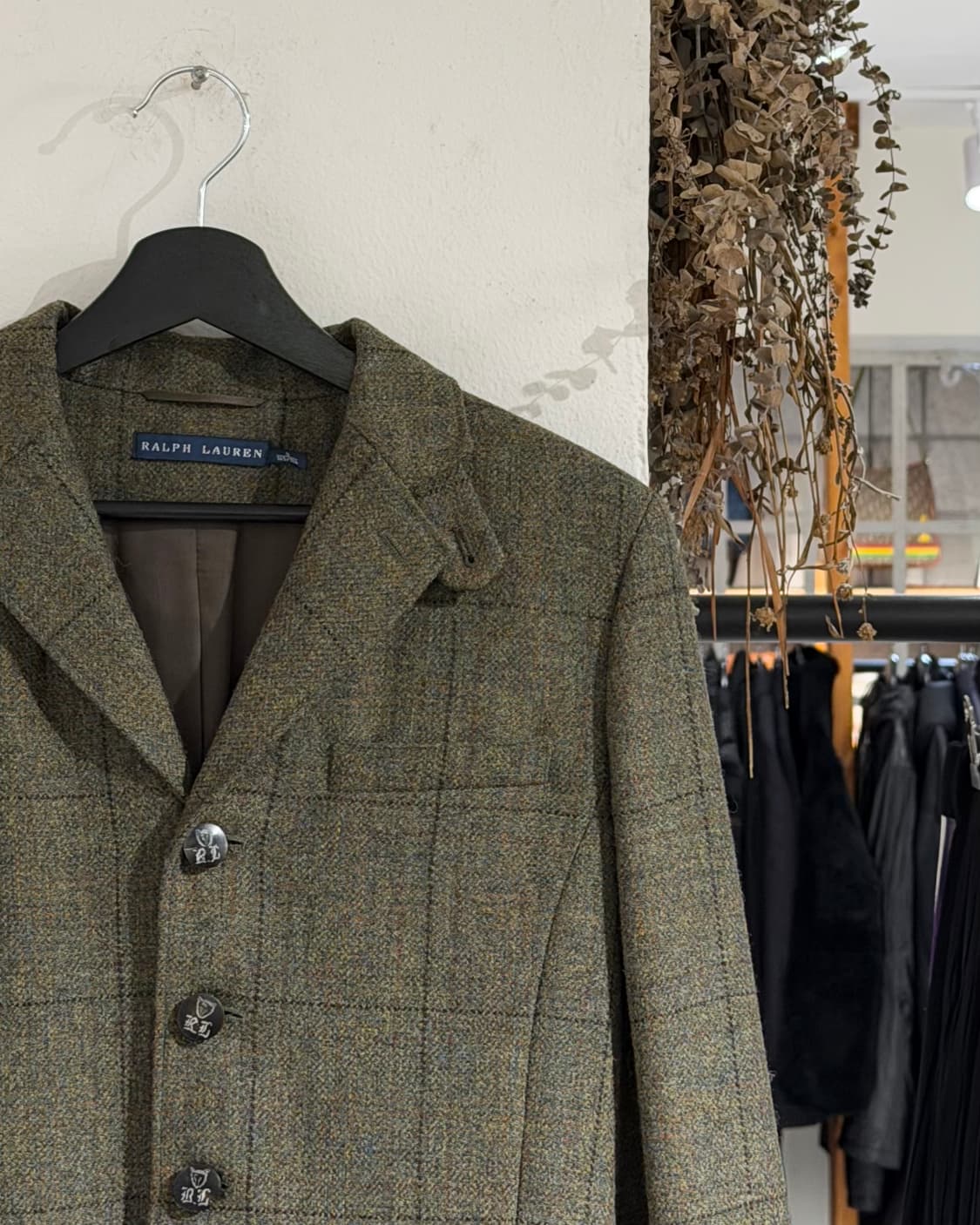 랄프로렌 그린 울 트위드 테일러드 코트 상품이미지3