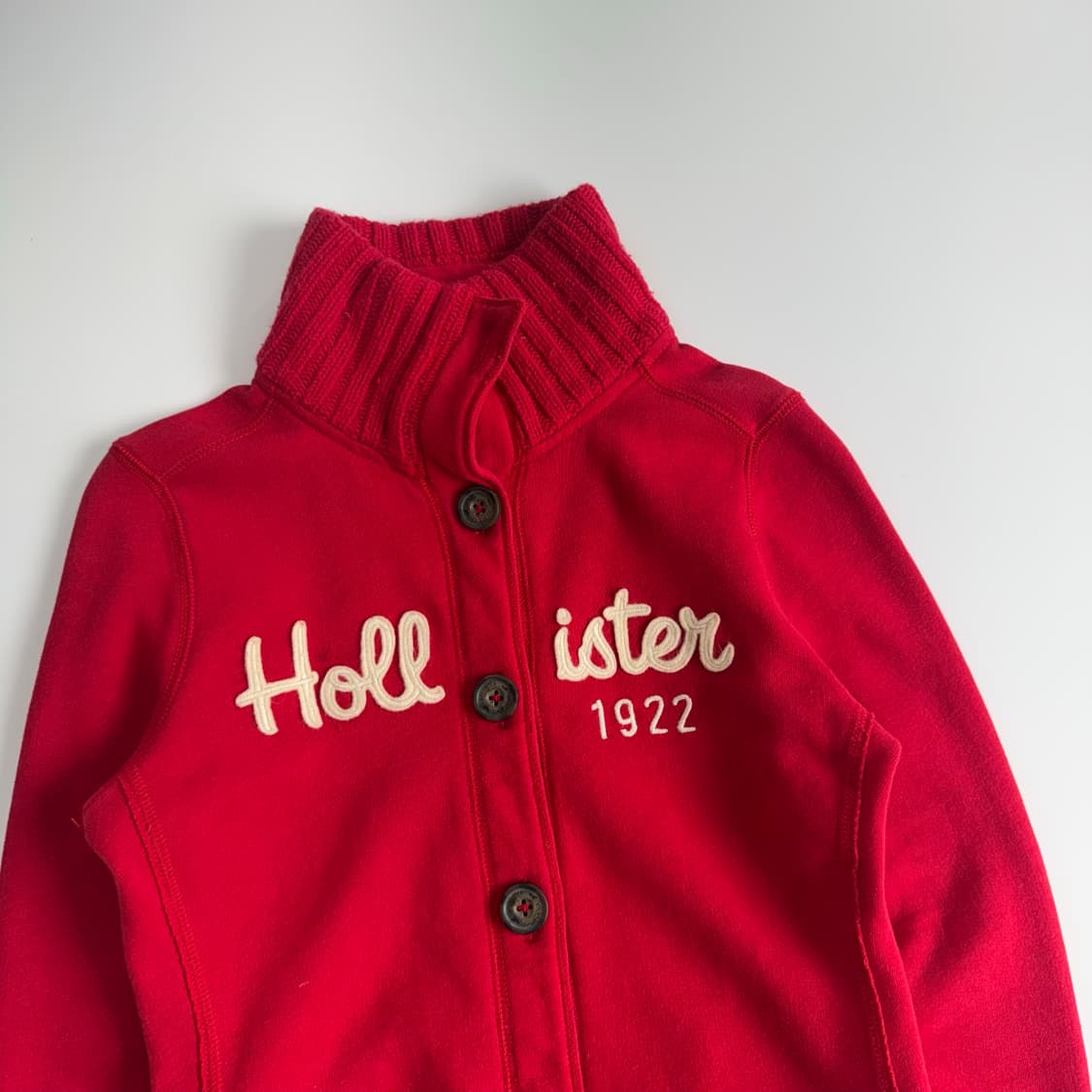 Hollister 홀리스터 레터링 로고 레드 버튼업  상품이미지4