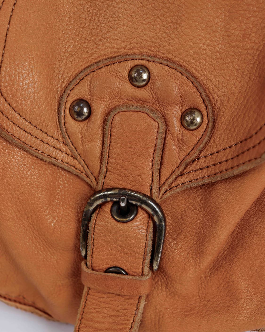 [ONE'S HEART] 카멜 레더 링 스트랩 숄더백 상품이미지4