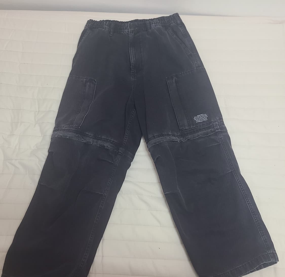 GU X 언더커버 데님 컨버터블 와이드 카고 팬츠 다크 그레이 상품이미지2