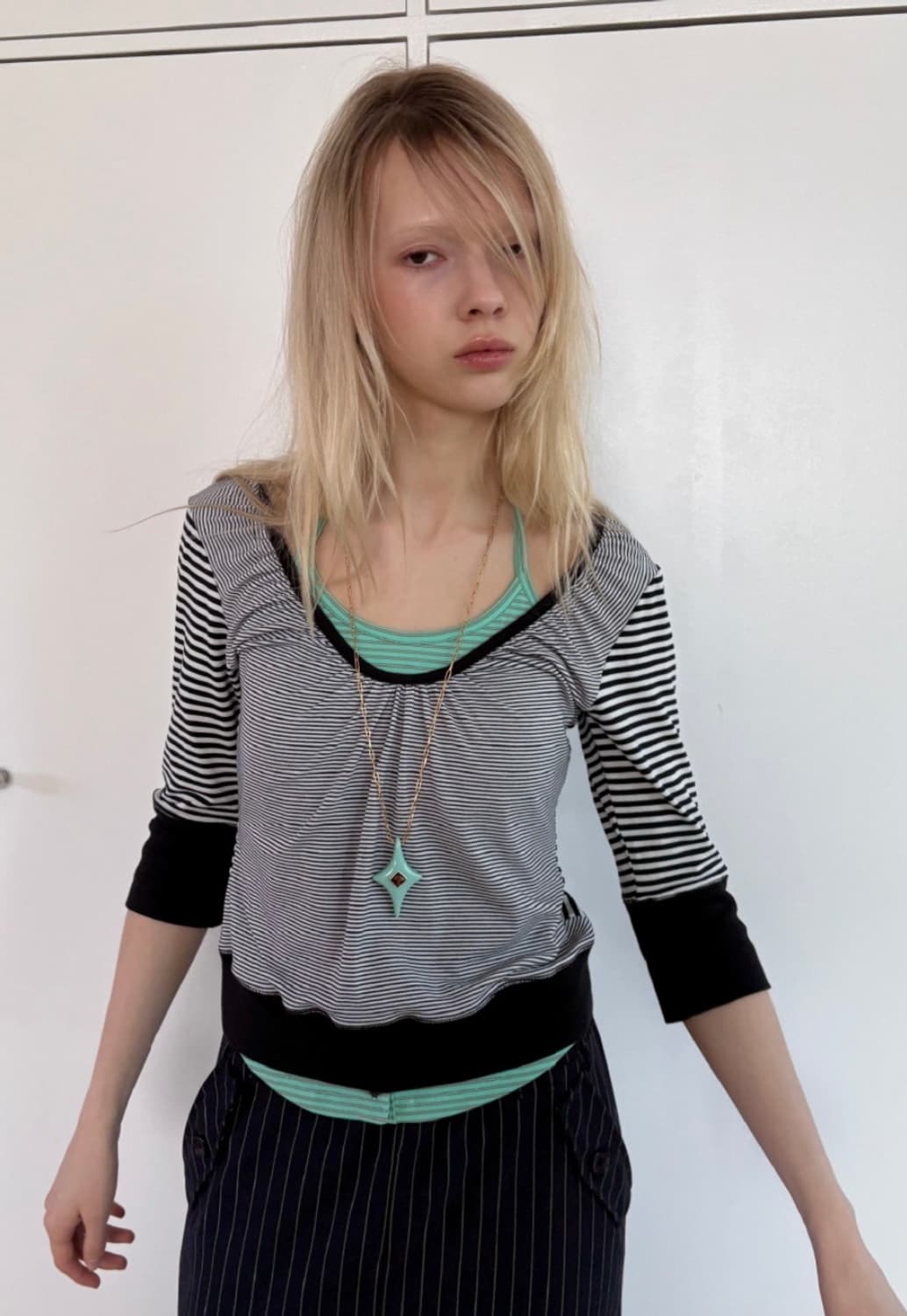 헤레틱 스트라이프 헨리 티셔츠 상품이미지1