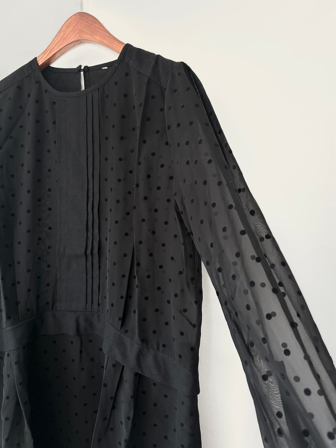 블랙 땡땡이 쉬폰 원피스 black velvet dot chiffon 상품이미지2