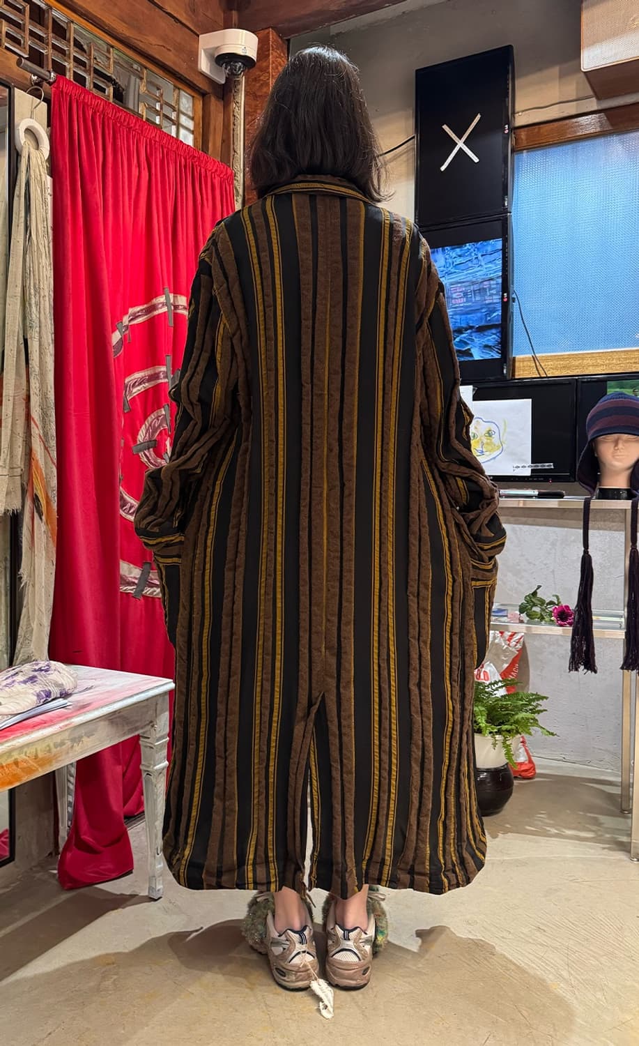 CMMN SWDN 스트라이프 로브 코트 (New) 상품이미지6