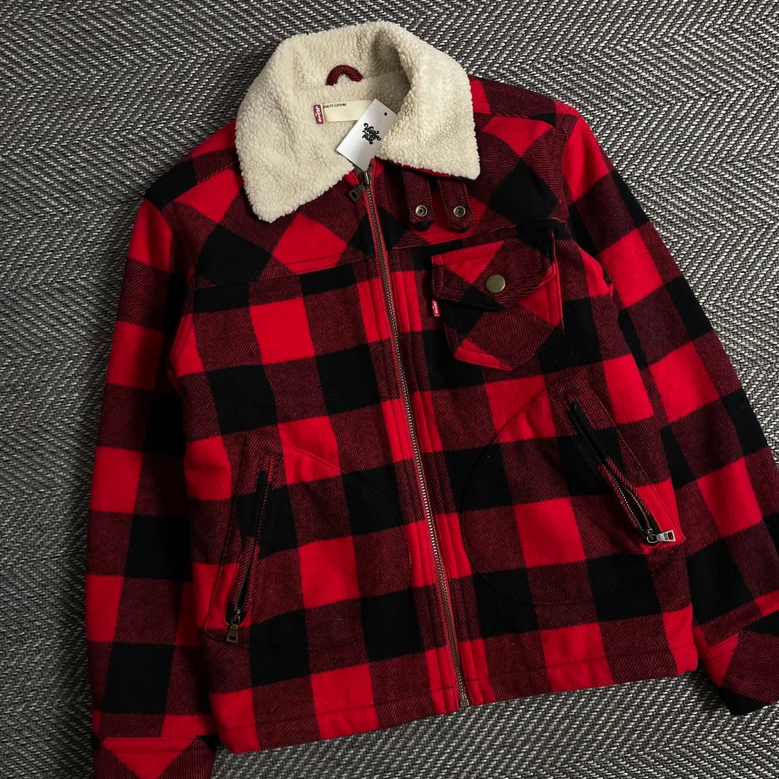 리바이스 타탄체크 버팔로 쉐르파 트러커 자켓 y 2886 상품이미지1