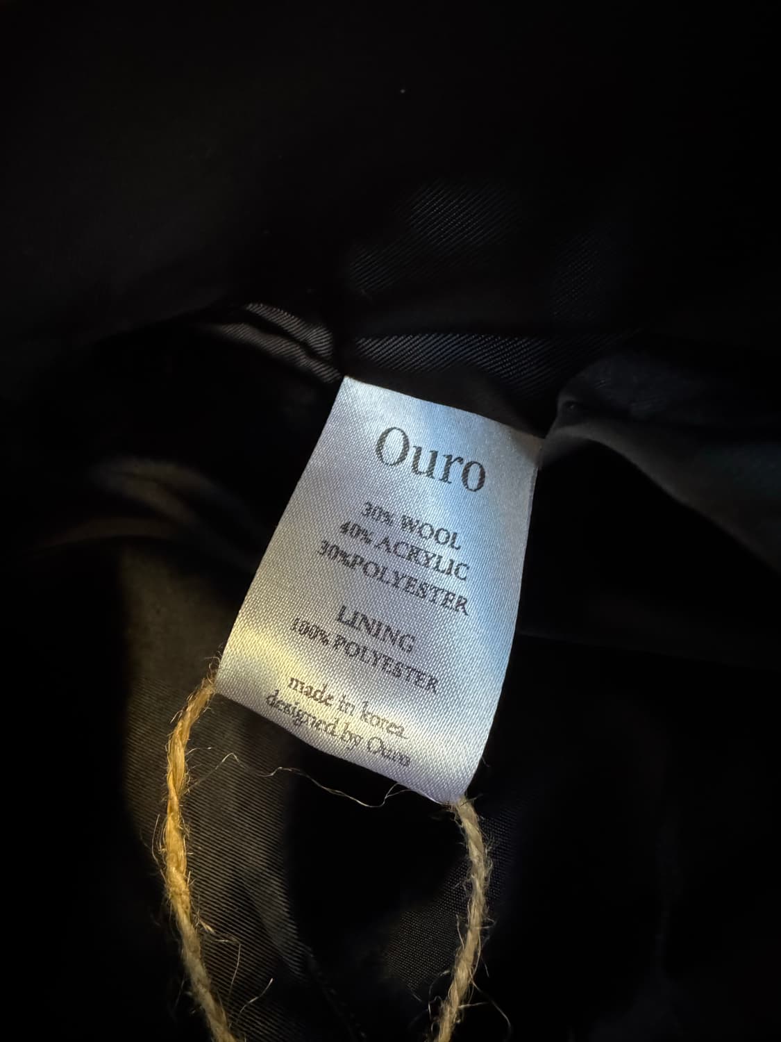 ouro 아우로 트위드 부클 울 봄버자켓 레더 배색 블루종 자켓 상품이미지9