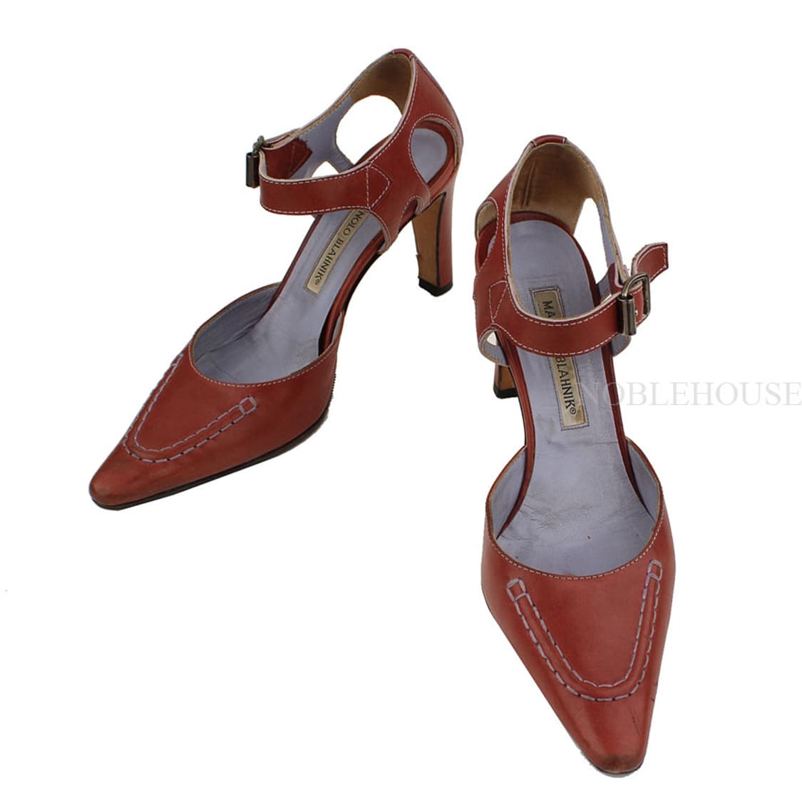 마놀로블라닉 레드카멜 스티치 앵클스트랩 펌프스 36 1/2 상품이미지1