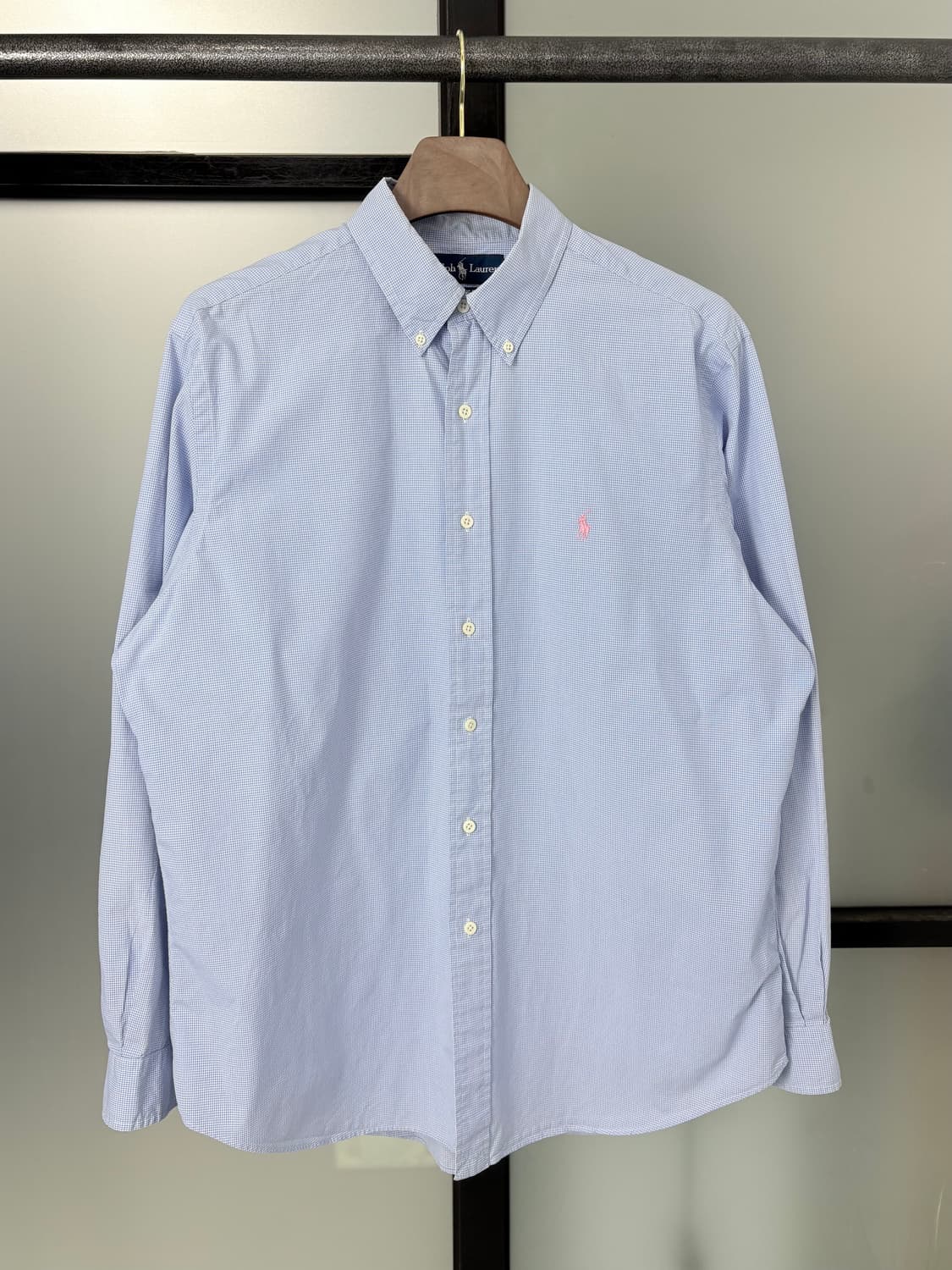 [3XL]POLO폴로 핑크포니 스카이 잔체크 셔츠 상품이미지1