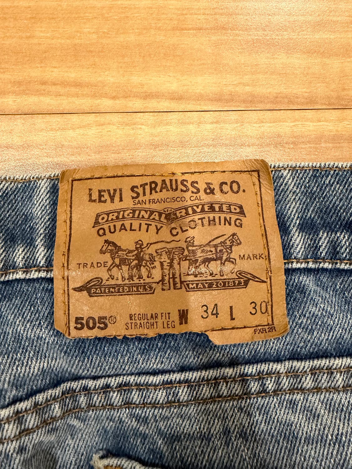 90s 빈티지 리바이스 505 스트레이트 데님 연청 상품이미지3