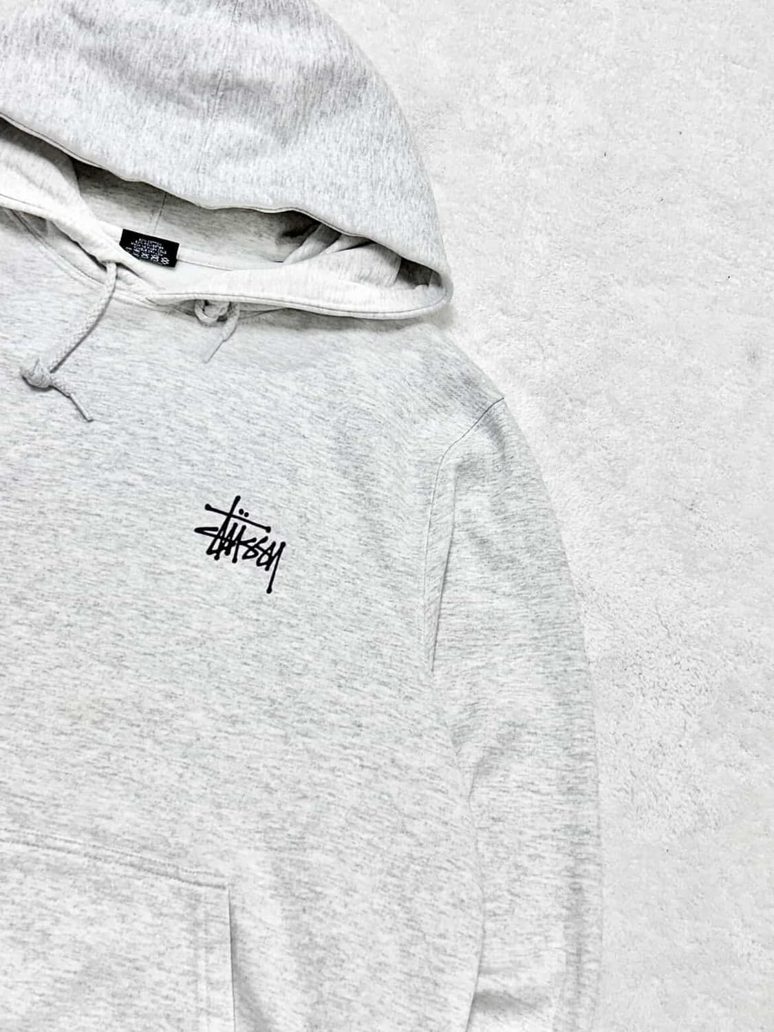 스투시 빅로고 멜란지그레이 후드 상품이미지6