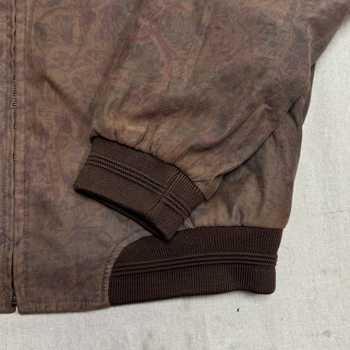 입생로랑 빈티지 브라운 패턴 봄버 블루종 105 상품이미지2