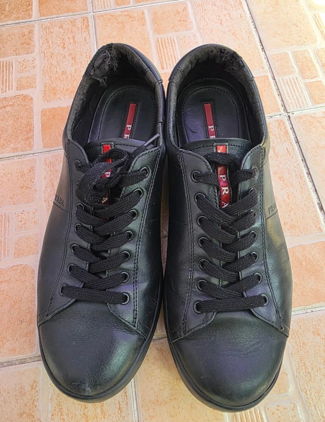 (7/260) 프라다 스포츠 레더 스니커즈 블랙 상품이미지1