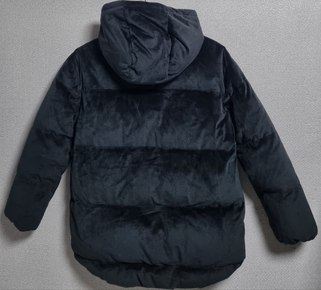 실측 S (55) 빈폴 블랙 벨벳 덕다운 오리털패딩 여성 상품이미지2