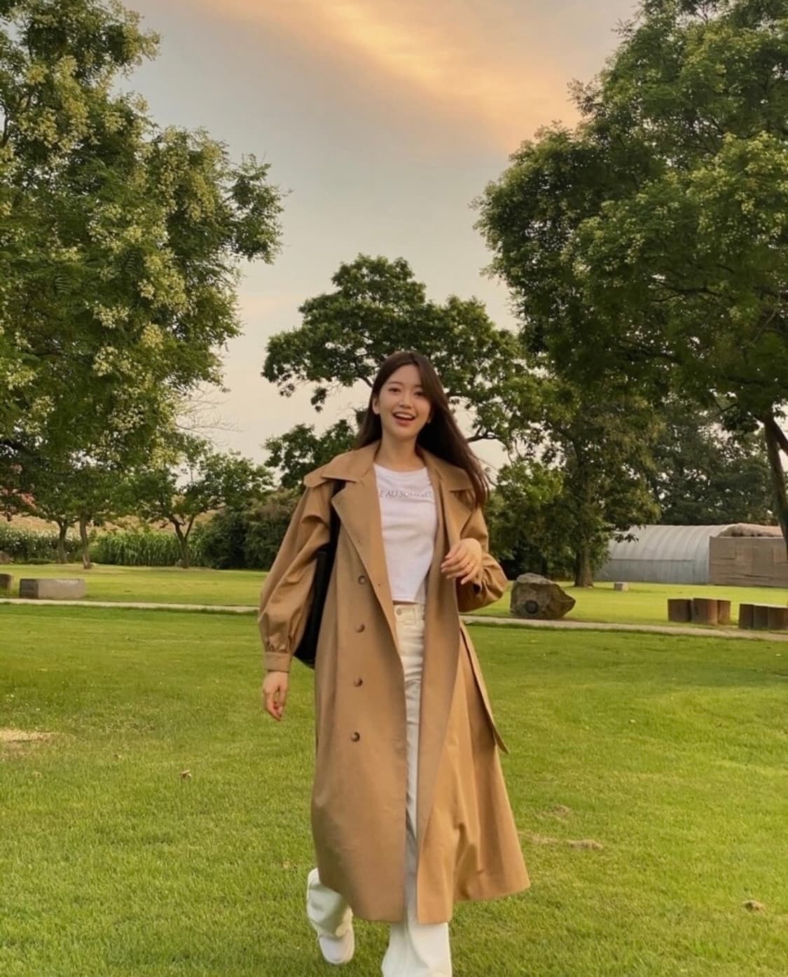 택O) 아크로 셔링 슬리브 후드 트렌치 코트 베이지 상품이미지3