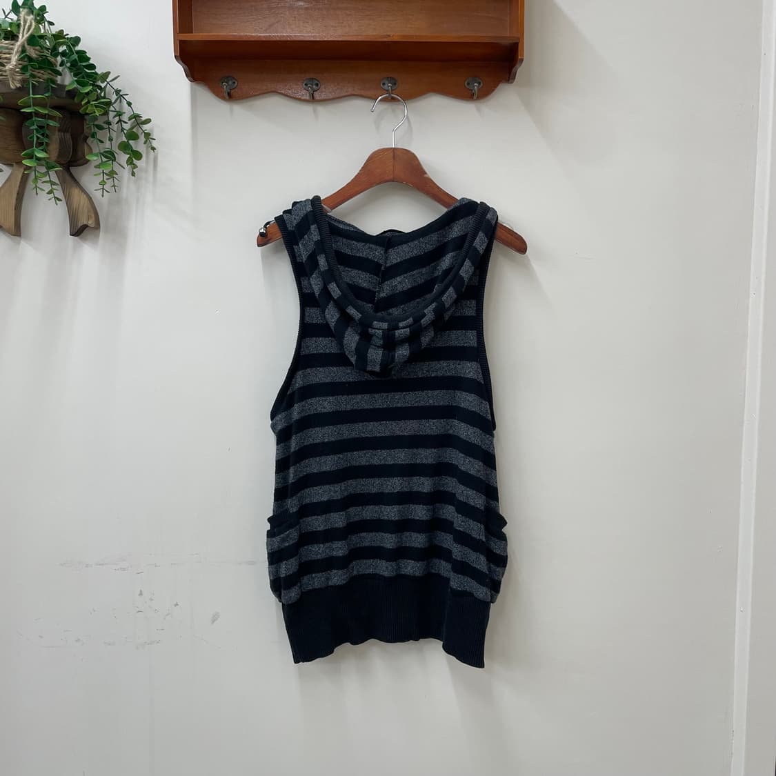 빈티지 스트라이츠 포켓 후드 슬리브리스  상품이미지2