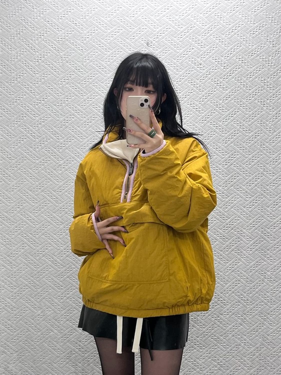 더 일마 빈티지 레트로 머스타드 패딩 바람막이 아노락 110 C11558 상품이미지2