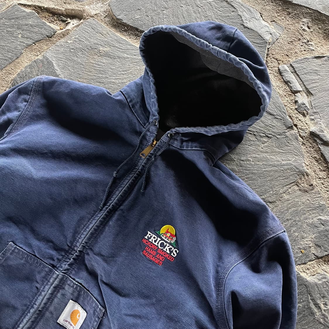 80s~90s 빈티지 칼하트 네이비 액티브 워크 자켓 상품이미지5