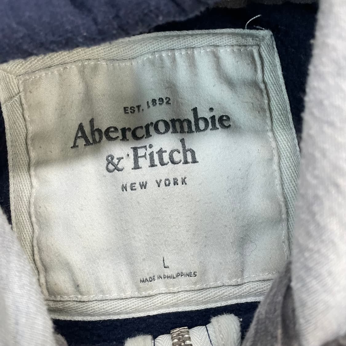 아베크롬비 스펠 로고 후드집업 네이비 상품이미지4