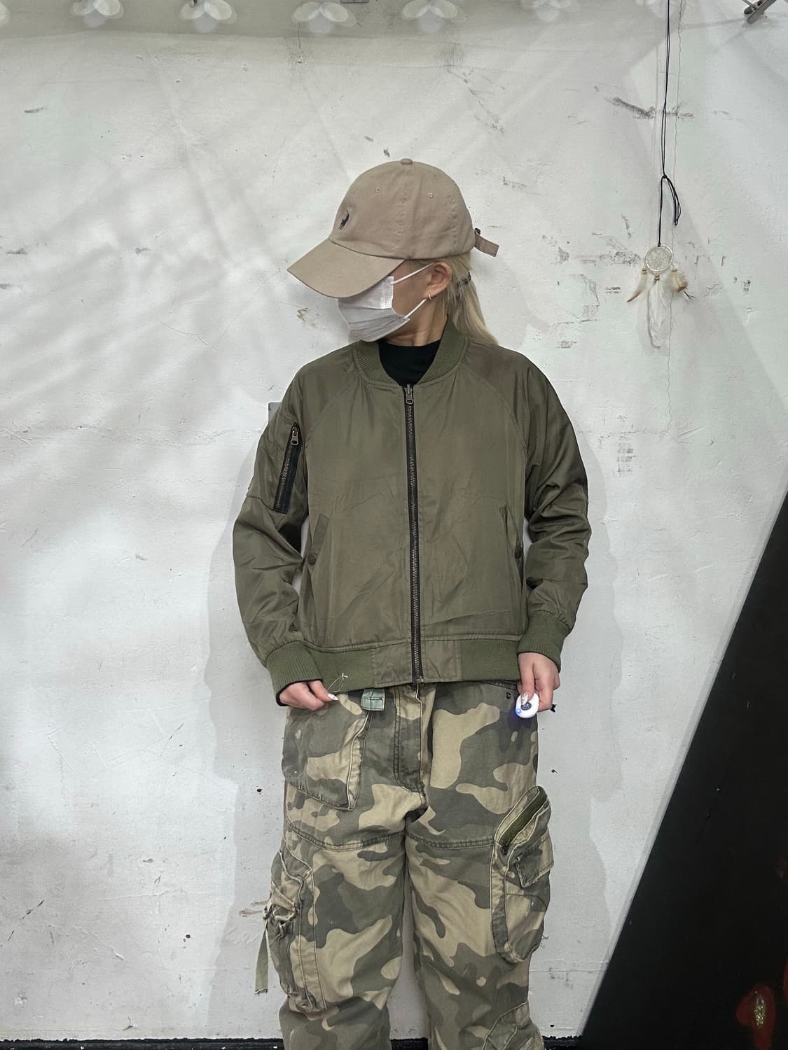 일본 빈티지 카키 스카잔 마원 항공 잠바 ma-1 상품이미지2