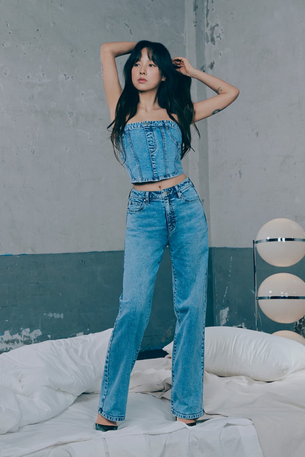 게스 이효리 데님 코르셋 탑 뷔스티에 상품이미지4