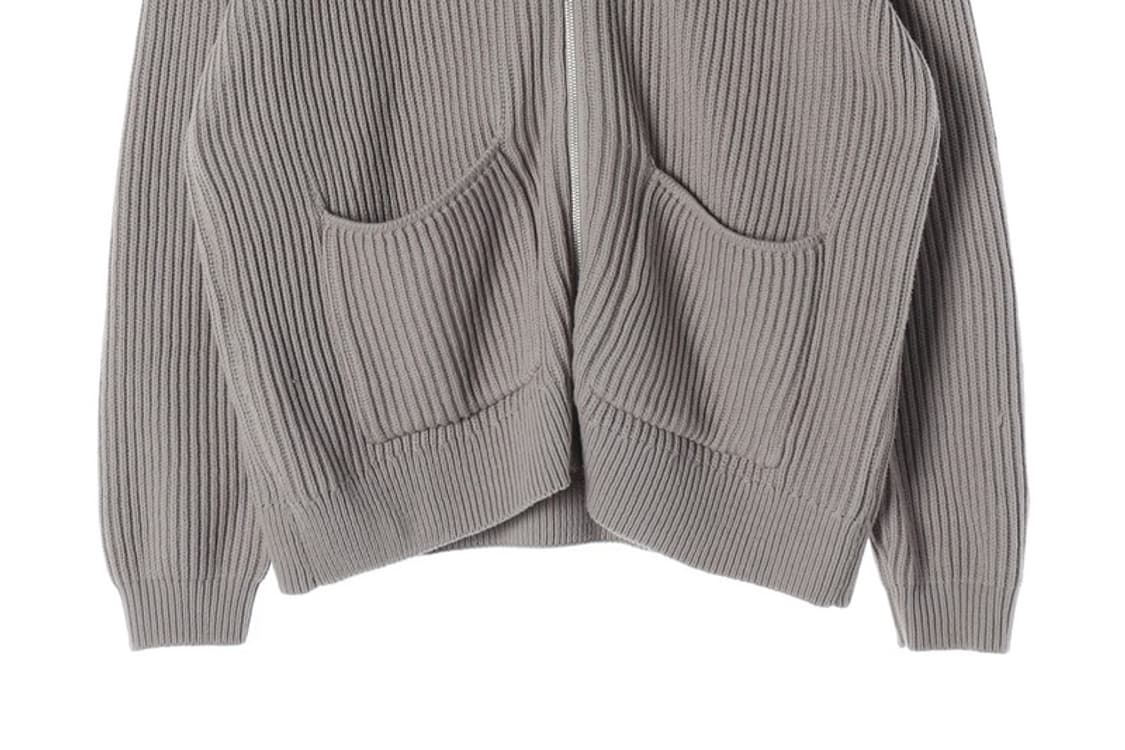 ZARA 리브드 코튼 블렌드 집업 가디건 L 상품이미지4