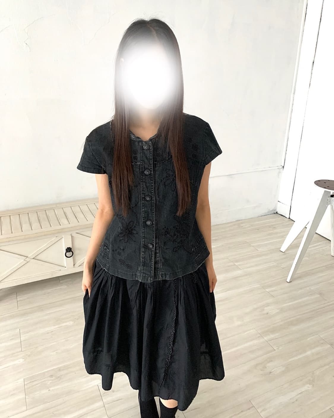 Black Pleated Midi Dress 상품이미지8
