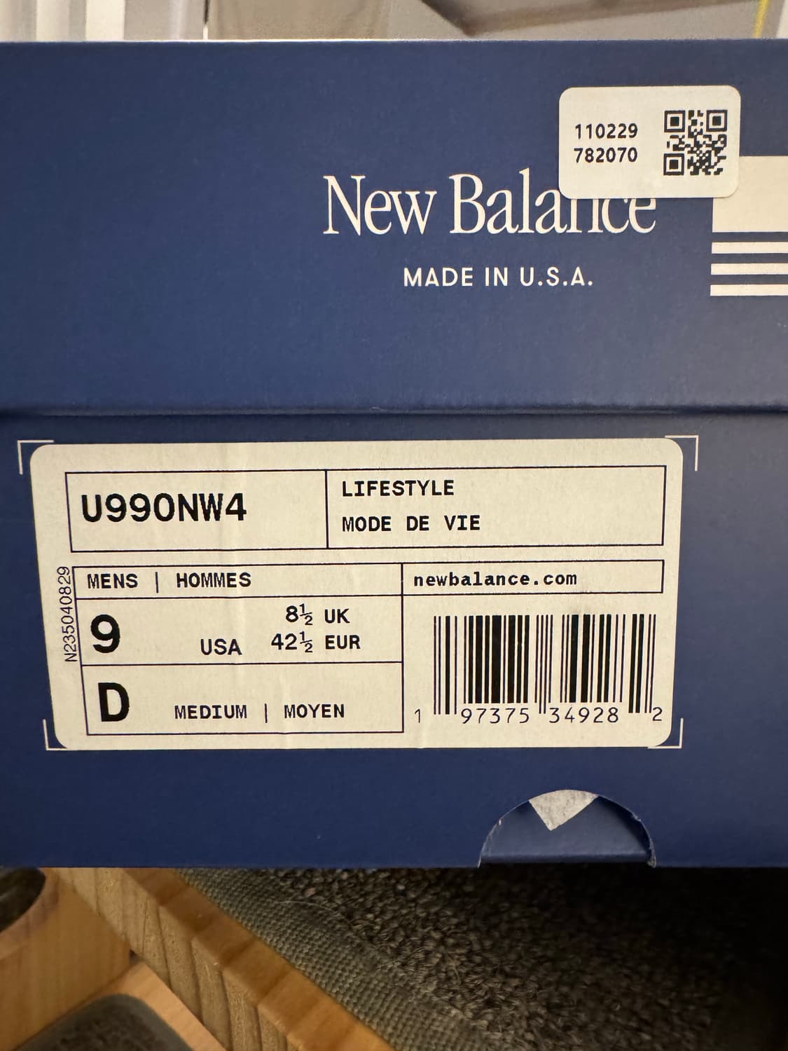 뉴발란스 x 에메 레온 도르 990v4 메이드 인 USA 블루 상품이미지3