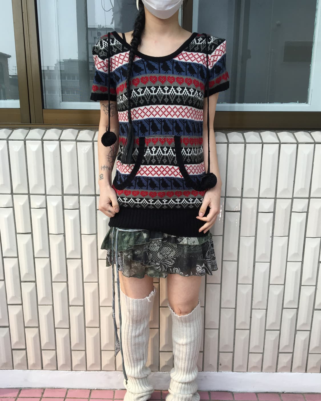 Pom pom nordic mood hood knit 상품이미지1