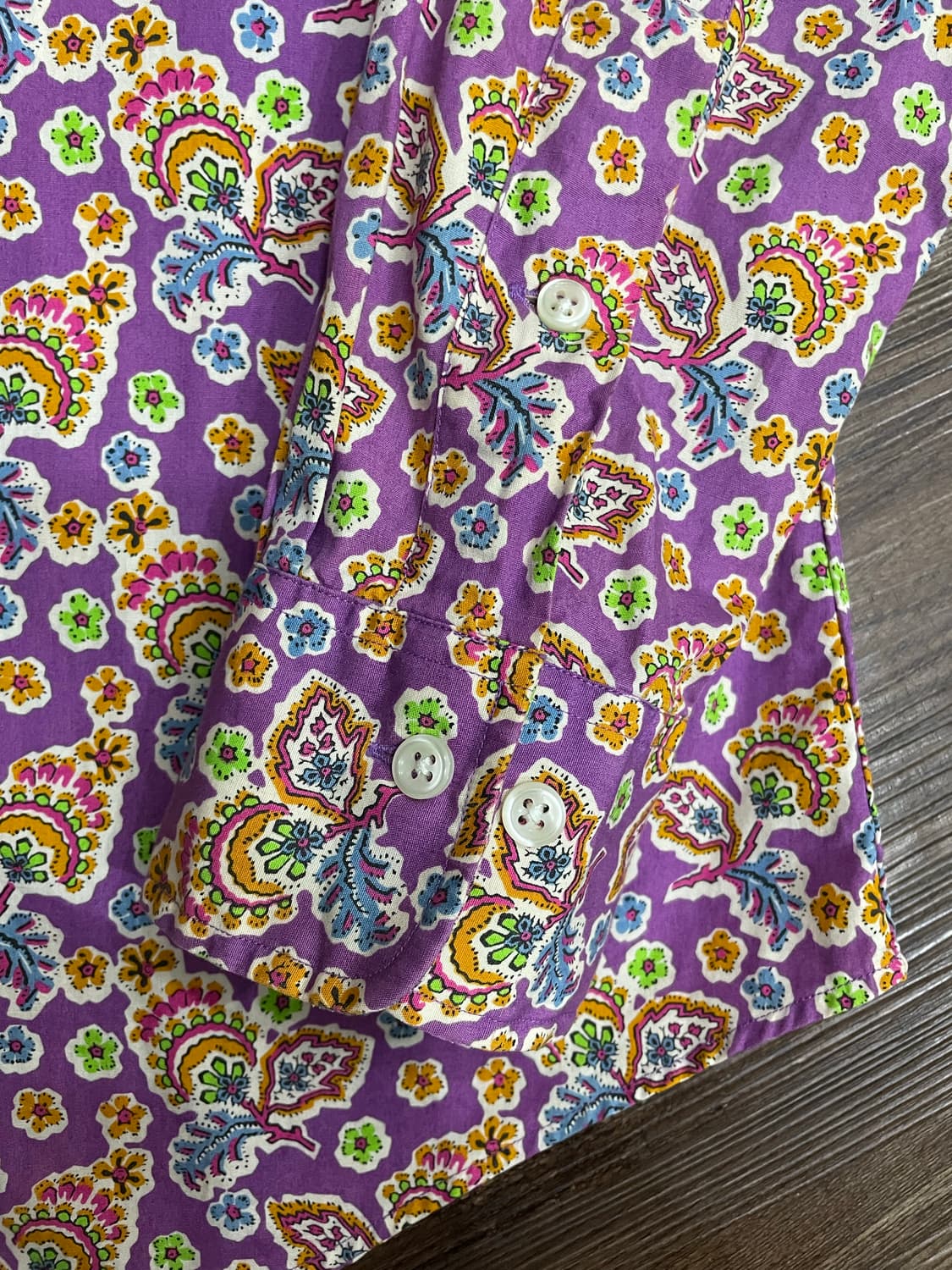 폴로 와이드카라 페이즐리 패턴 셔츠 퍼플 상품이미지4