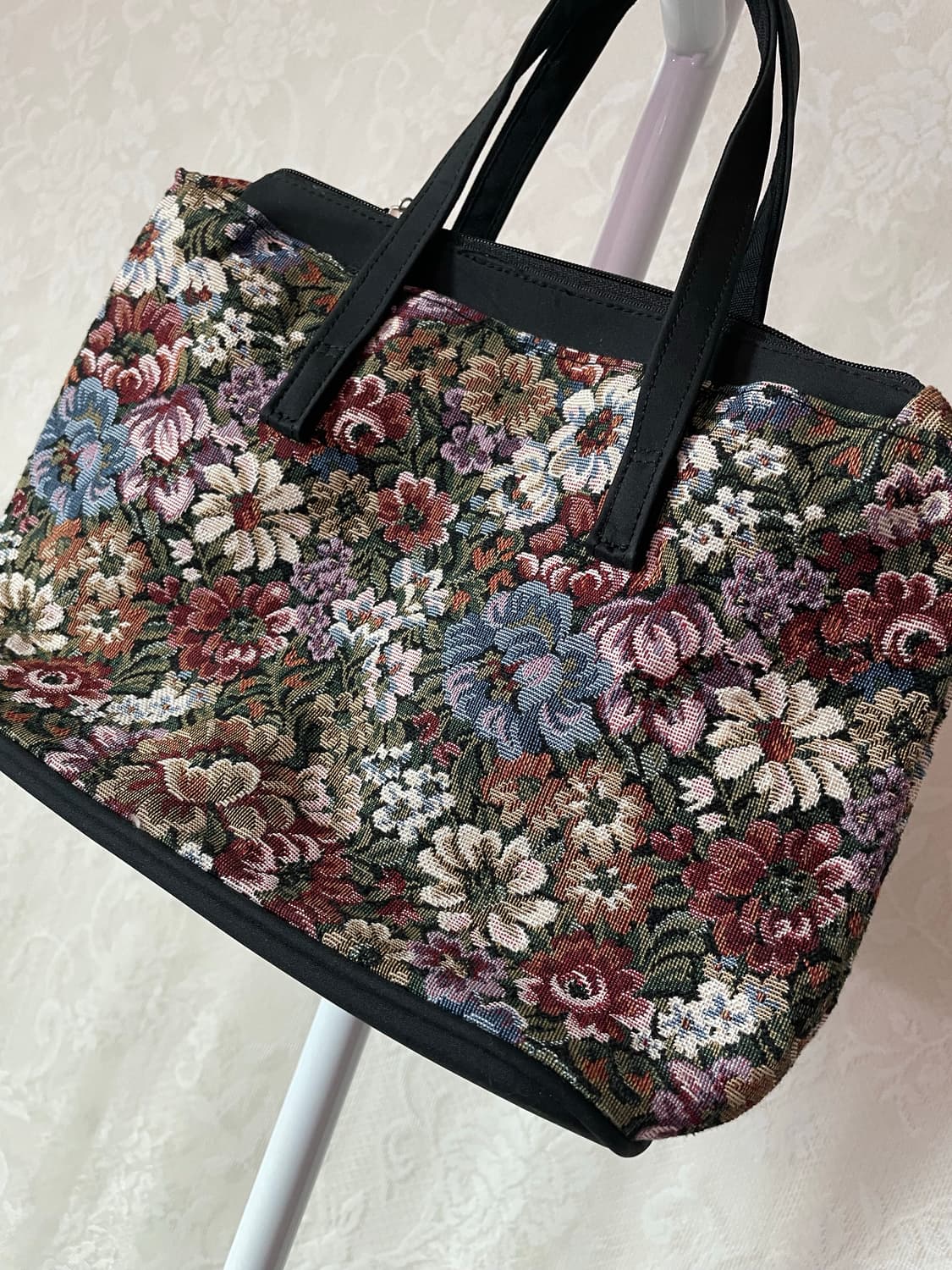     빈티지 자카드 플로럴 백 상품이미지1