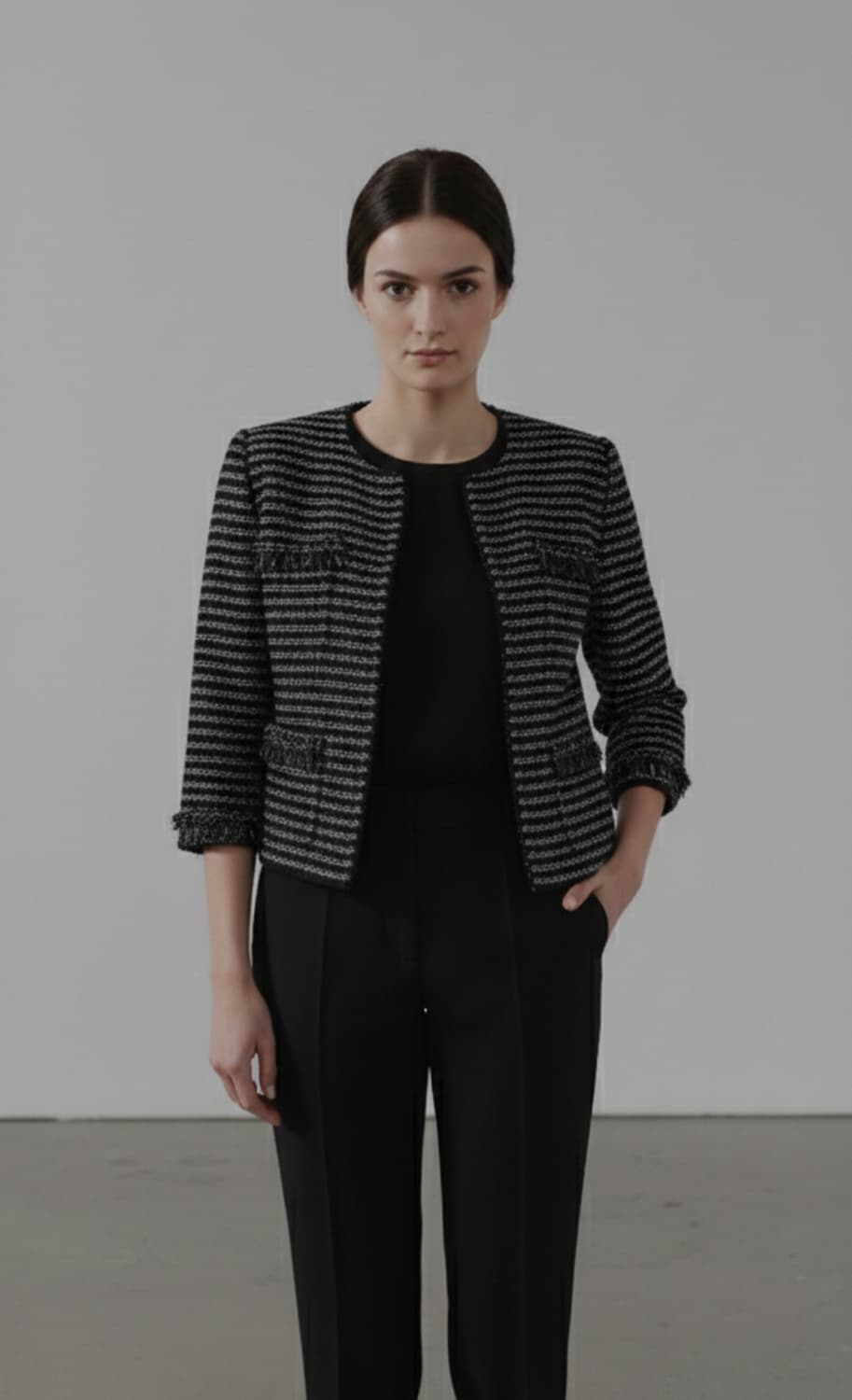 센존 쥬얼리장식 트위드자켓 6사이즈 상품이미지1