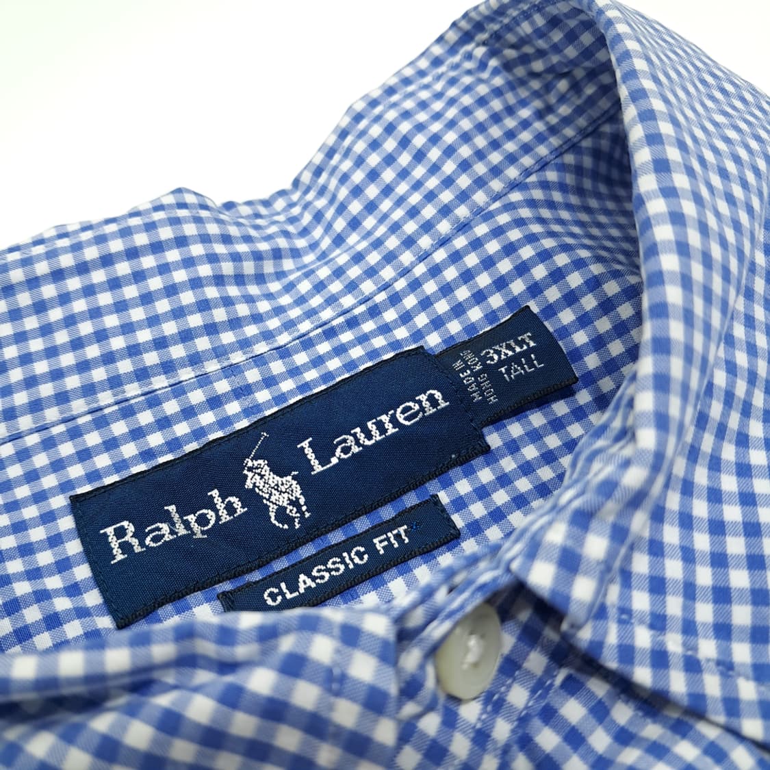 CN831 3XLT 폴로 랄프로렌 블루 마이크로체크 긴팔 셔츠 남방 상품이미지4