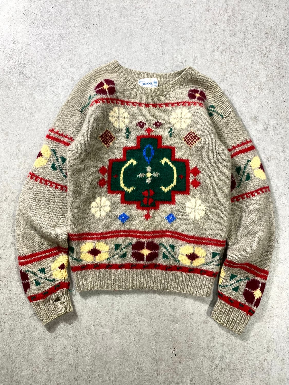 [M] 90s DEANS 셔틀랜드 울 에스닉 패턴 니트 상품이미지1