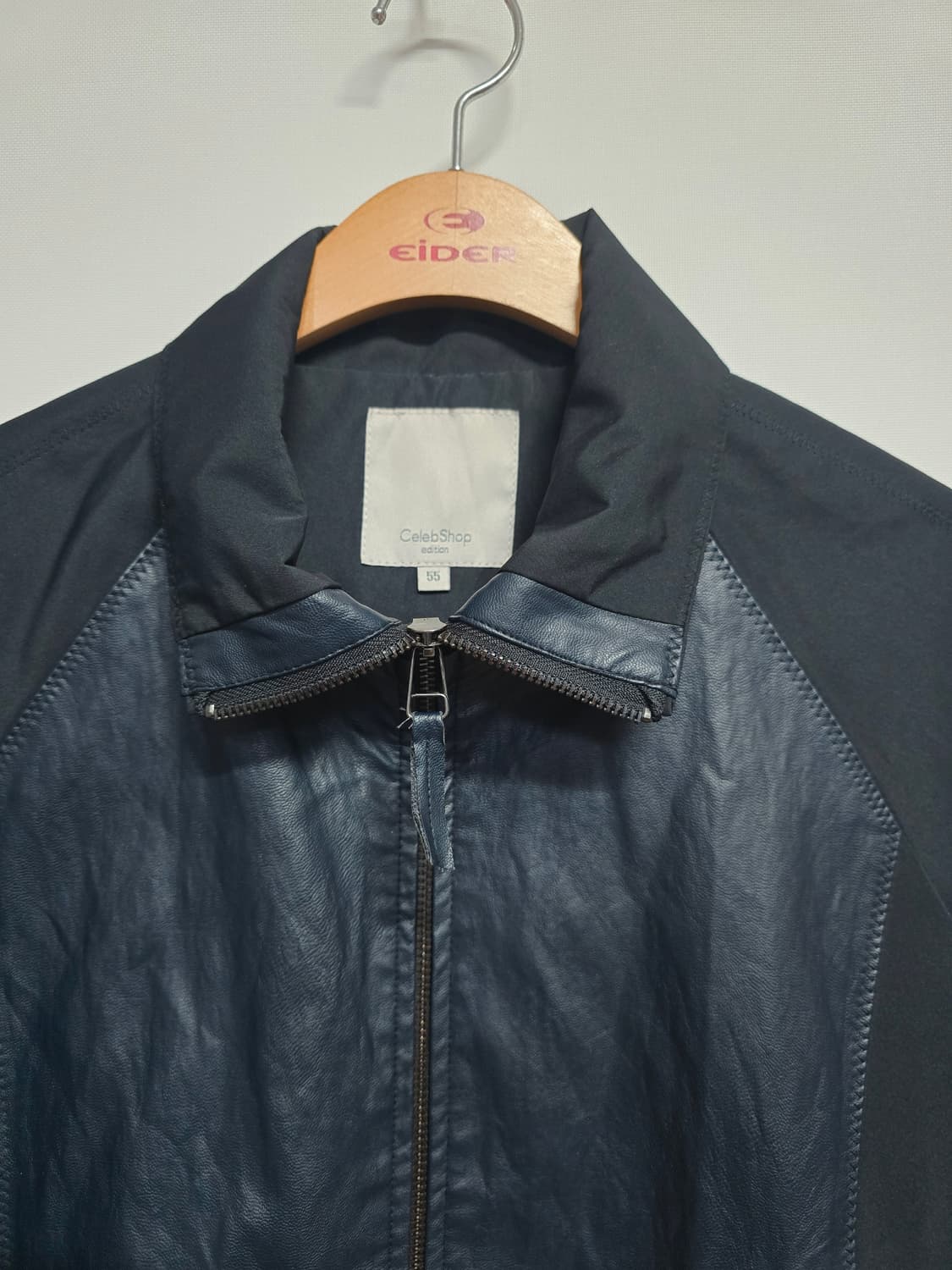 셀레샵  블랙 배색 집업 자켓 점퍼 55 상품이미지2