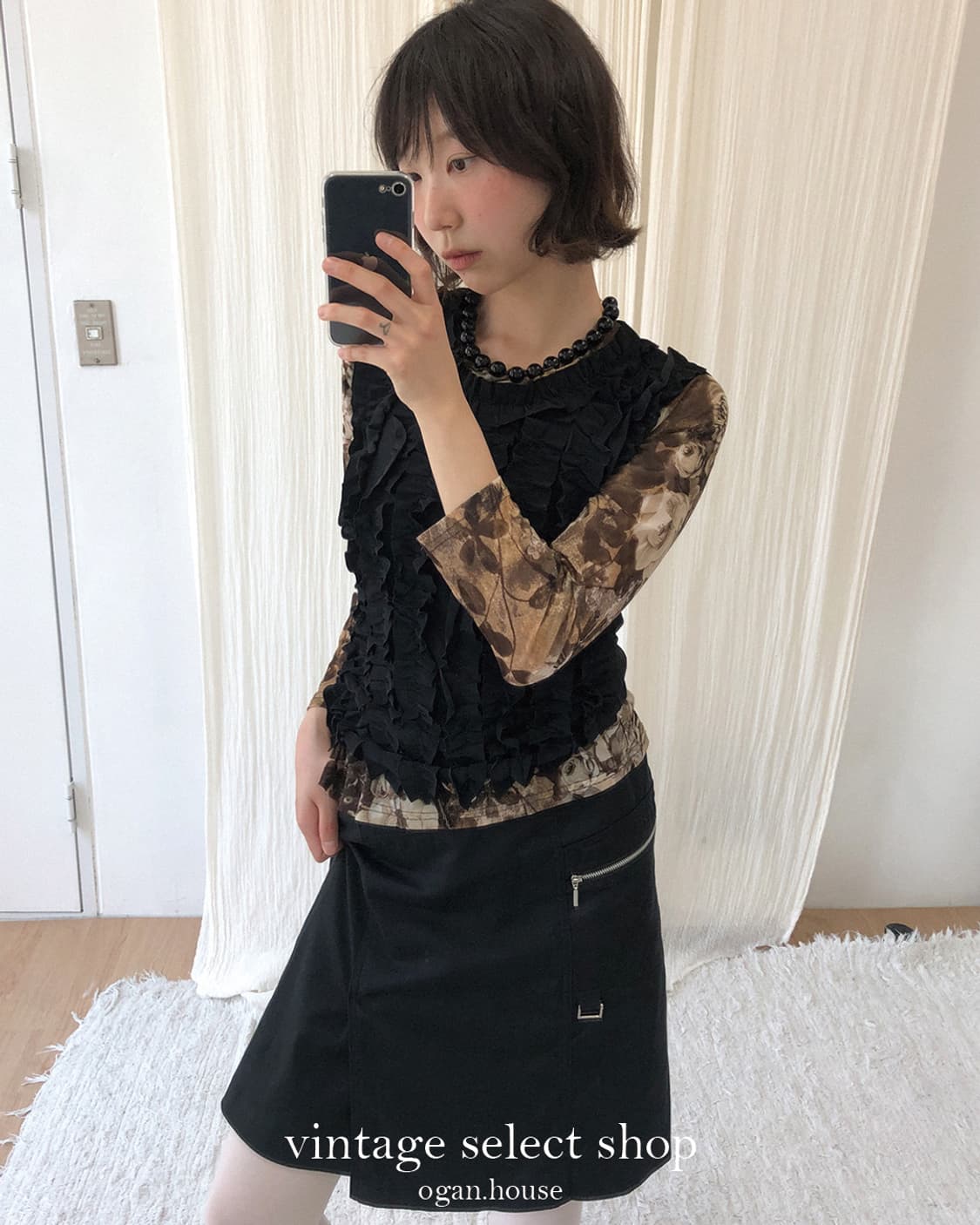 vintage zip detail midi skirt 상품이미지3