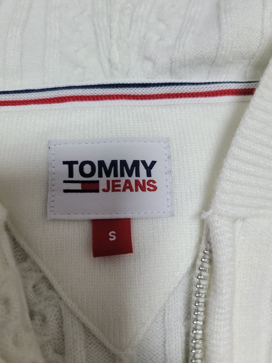 타미힐피거 크롭 케이블 니트 후드 집업  S 상품이미지7