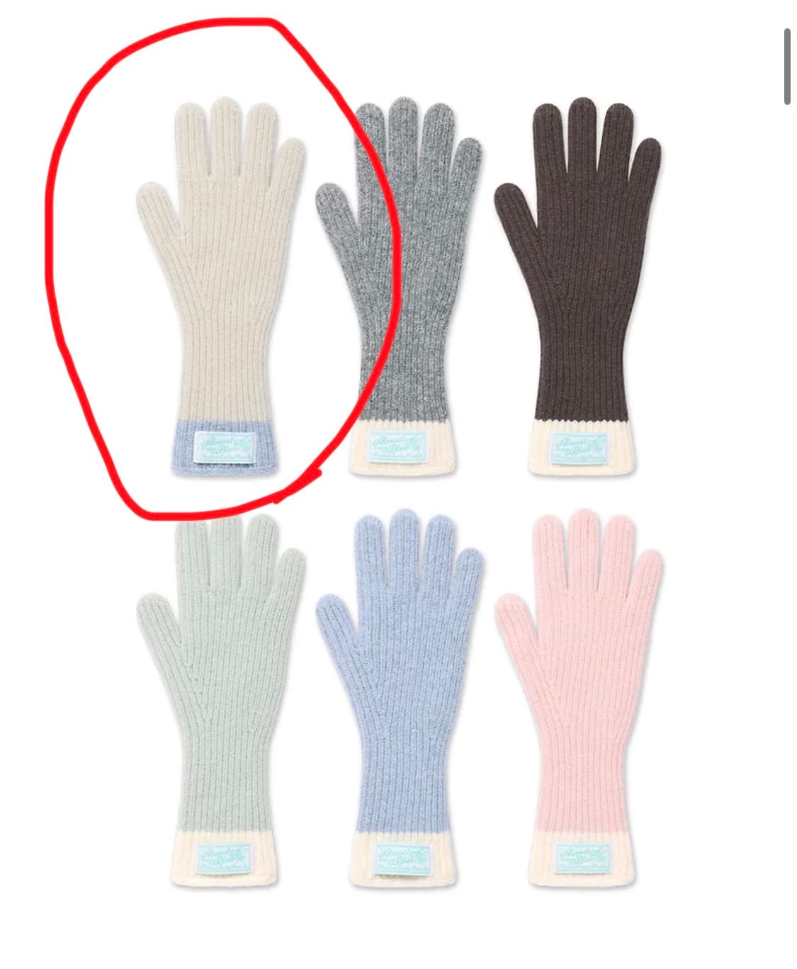 얼모스트블루 큐피트 울 터치 장갑 상품이미지2