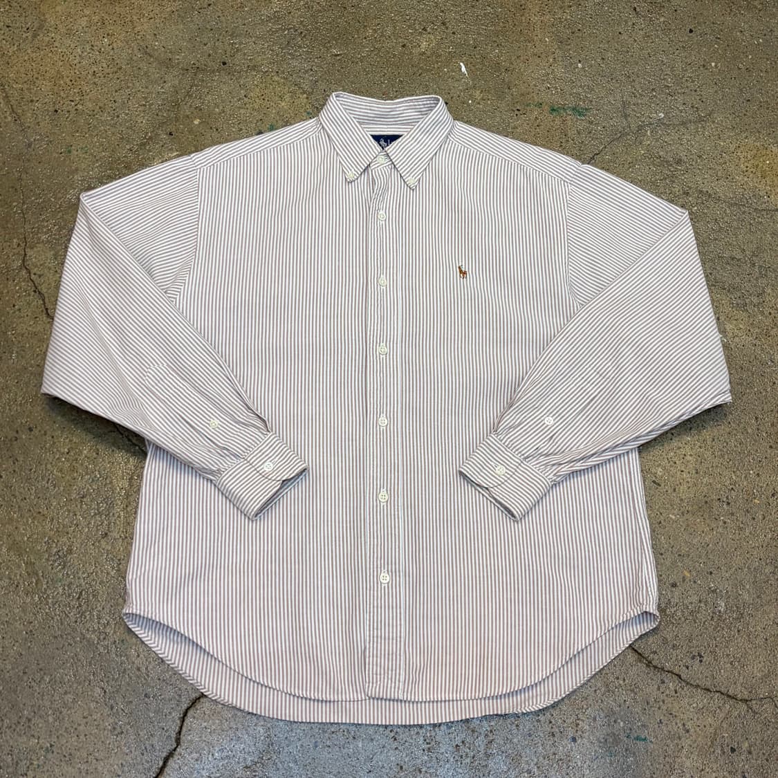 90s 미국 빈티지 폴로랄프로렌 스트라이프 옥스포드 셔츠 상품이미지1